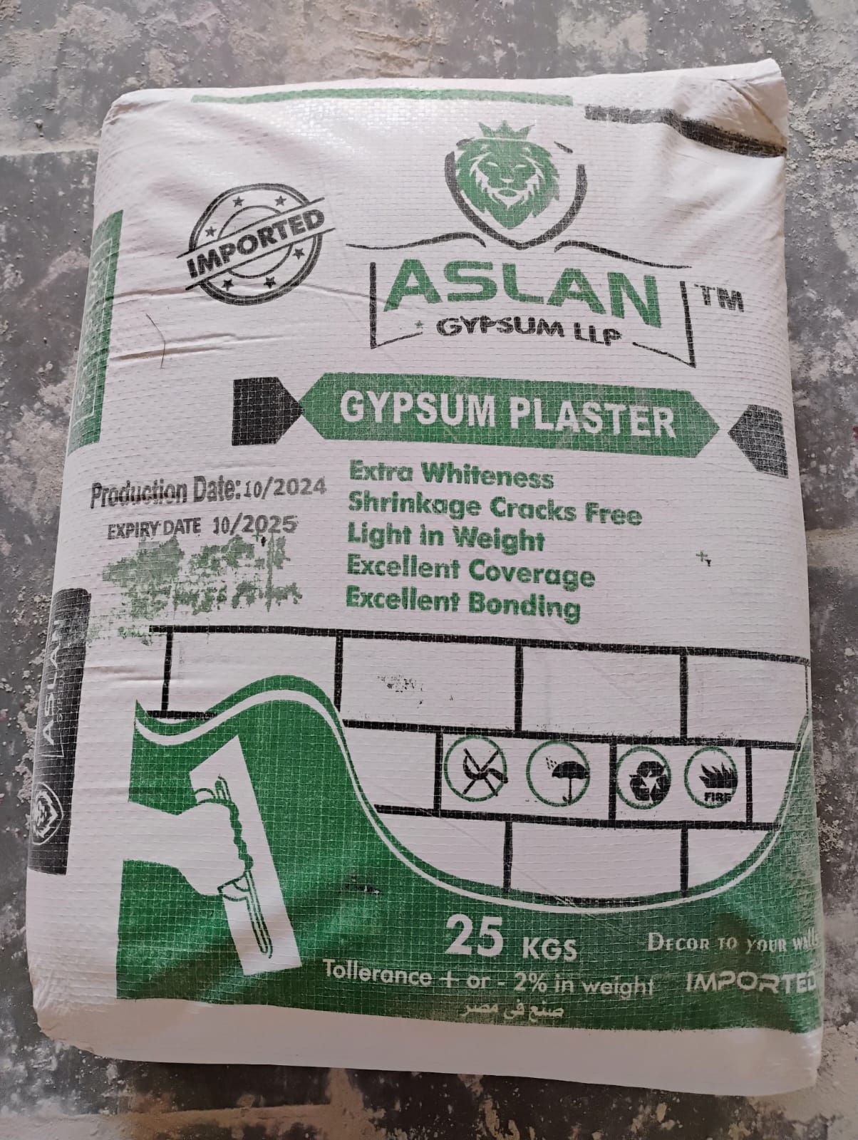 Aslan Gypsum Plaster 25 kg bag